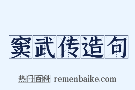 窦武传造句是什么意思的图片